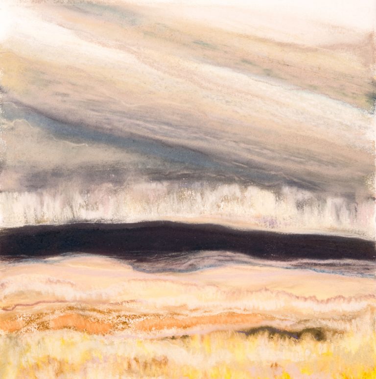 Rain in Dry Country 11½x11½, pastel on paper