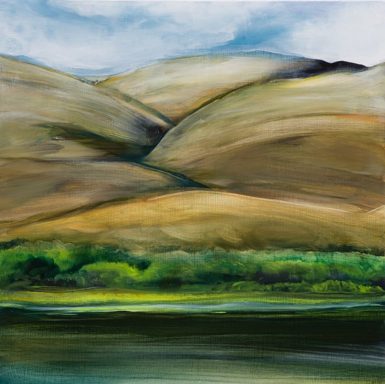 Verdant River, 8x8, oil on panel